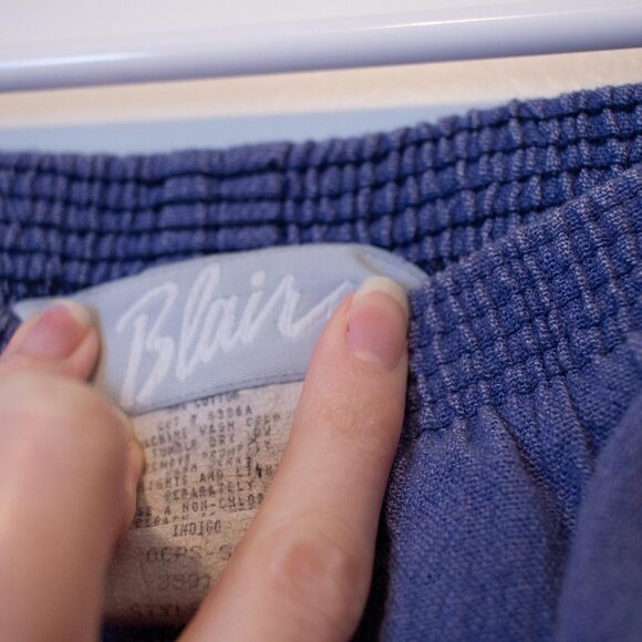 Coastal VTG Blair Pants Periwinkle Textured Crinkle Elastic Waist 10 True Summer - Picture 8 of 9